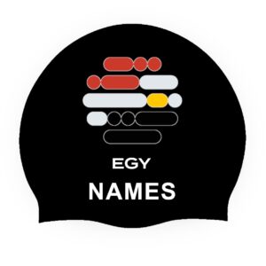 Dots Egypt  - Black Racing Swimming Cap