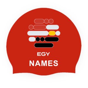 Dots Egypt  - Red Swimming Cap