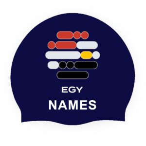 Dots Egypt  - Navy Swimming Cap
